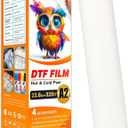 DTF Transfer Film Roll - 23.6"" x 328ft Double Sided PreTreat PET Heat Transfer Film, Cold & Hot Peel PET Heat Transfer Film for DTF Inkjet Printer, Direct Print on T-Shirts Textile, Clear