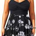 Aqua Eve Plus Size Two Piece Swimsuits for Women Tankini Bathing Suits Flowy Swim Dress with Shorts (Black, 16W)