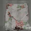 T&Twenties Womens Summer Tops Ruffle Short Sleeve Tunic Tops V Neck Loose Fit Flowy T-Shirts (M)