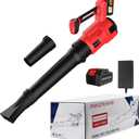 Cordless Leaf Blower 21V Electric Blower with (1) 3.0Ah Battery and Fast Charger, Variable Speed, Turbo Mode, Battery Powered Handheld Leaf Blower for Lawn Care and Yard Leaf Cleaning