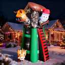 8 FT Christmas Inflatables Outdoor Decorations Hunting Santa Built-in Bright LED Lights Christmas Blow Up Yard Decorations for Outdoor Indoor Garden Lawn