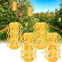 4 Pack Upgraded Wasp Trap Outdoor Hanging, Carpenter Bee and Hornet Catcher, Reusable Yellow Jacket Trap with Bait Reservoir, Bee Killer and Wasp Catcher for Outside (Orange)