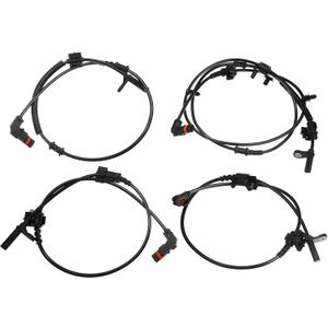 Motoforti Front Rear Left Right ABS Sensor, Wheel Speed Sensor, for Dodge Charger 2006-2010, Plastic, 4779247AC, Black, 4pcs