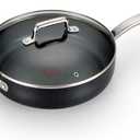 T-Fal ProGrade Nonstick Jumbo Cooker W/Lid & Helper Handle, 5 Quart, Induction, Oven Broiler Safe 500F, Cookware, Non Stick Saute Pan, Deep Frying Pan, Kitchen, Pots and Pans, Dishwasher Safe, Black