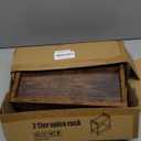 KLM Countertop Coffee Station Organizer, 2 Tier Wooden Shelf for Coffee Bar Accessories, Condiment Storage Caddy for Kitchen, Bathroom Counter Organizer, Home, Office - Brown, 7.08"D x 13.38"W x 13.38"H