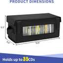 6 Pack CD Storage Box, Hold 35 CD Case with PVC Window, Black