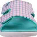 Spenco womens ComfortSlide Sandal (6 Wide, Teal/Pink)