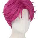 Anime Cosplay Wigs Hot Pink Short Wigs for Men Halloween Party Costume Wig