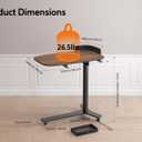 KINGSMITH Height Adjustable Mobile Standing Desk with 360 Swivel Casters, 28"-43" Pneumatic Rolling Desk with Storage Drawer, Perfect for Home Office, Bedroom, Living Room, Dark Walnut