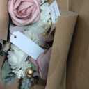 Lookein Set of 2 Wedding Boutonniere for Men Artificial Flowers Wedding Groom Groomsmen Boutonniere for Wedding Ceremony Anniversary Formal Dinner Party, Dusty Rose (Pack of 2)