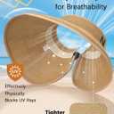 Beach Straw Sun Hat for Women, Wide Brim UV Protection Visors Hat with Ponytail Opening, Foldable Summer Travel Hat
