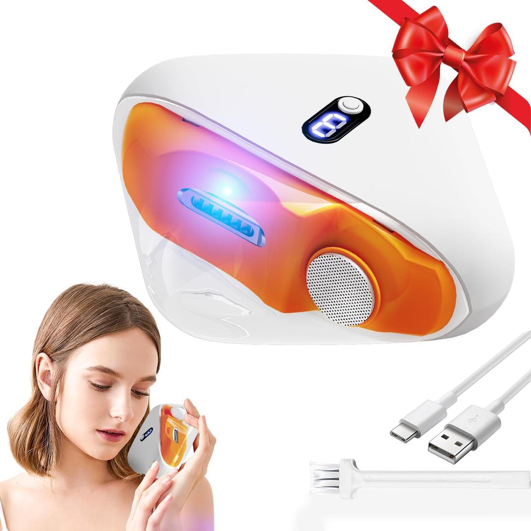 Electric Nail Clipper, 3 Speeds Electric Toenail Clipper, Automatic 2 in 1 Electric Nail Trimmer Grind Nail Care Tool with LED Light, Safe for Babies, Seniors and Adults (Dark Orange)