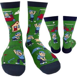 2 x I'D RATHER BE CHASING Funny Mens Socks, Golf & Pickleball Gifts for Men, Golfers Unique Crew Sock, Golfing Gift Accessories