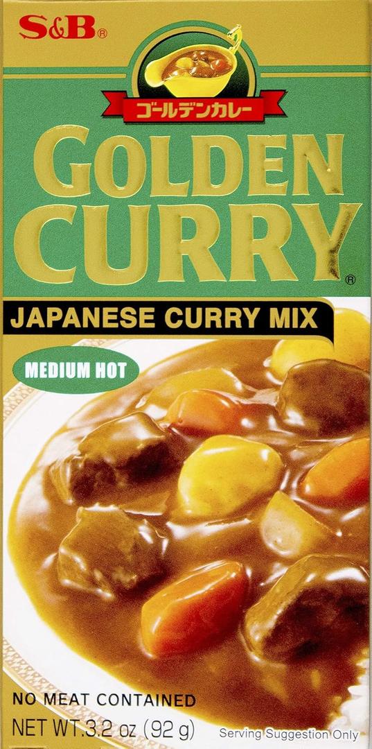 S&B, Golden Curry Japanese curry Mix, Medium Hot, 3.2 oz, BB Date 12/10/2027