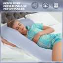 Silky Satin Pregnancy Pillow Cover, Only Pillowcase, L Shaped Snuggle Maternity Body Pillowcase for Cooling Skin Hair Full Body Pillow Cover with Hidden Zip for Side Sleeper