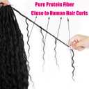 Knovotch Boho Faux Locs With Curly Pure Protein Fiber Close to Human Hair Curls 24 Inch Pre-Looped Crochet Goddess Faux Locs Bohemian Loc Crochet Hair For Women(24Inch 1B)