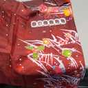 Shower Curtain Christmas, Holiday Shower Curtain Red Christmas Tree Candy Cane Stocking Jingle Bells Bulb Winter ShowerCurtain Waterproof Fabric Machine Washable Home Farmhouse Decor Bath Curtains