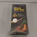 Black Hair Dye Shampoo 3 in 1, Hair Color Shampoo for Women and Men, Hair Dye to Cover Gray Hair, Herbal Ingredient Shampoos for Grey Hair Coverage 500ml (Black)