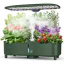 URBZUE Hydroponics Growing System Kit Indoor, Aeroponics Herb Garden Kit 15 Pods, 3 Grow Modes, 24H Timer Gardening System, Quiet Smart Water Pump Hydroponic Planter Summer/Winter Use (Dark Green)