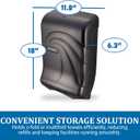 San Jamar Ultrafold Plastic Paper Towel Dispenser for Bathroom, Black, 11.75"w X 18.5"d X 6.5"h