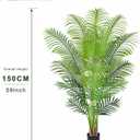 5.2ft Artificial Palm Tree Indoor Plant Tall Fake Tropical Paradise Palm Tree in Pot with Real Bark Design Faux Areca Palm Tree for Home Office Living Room Bedroom Farmhouse Modern Decor 1pcs