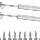6" Length Gas Strut, 20N/4.4 lb Hydraulic Air Prop Lift Support Cabinet Hinge Kitchen Cabinet Door Air Spring Door Impact Cabinet Hinge Silver, (2 Sets)