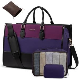 LOVEVOOK Weekender Bags for Women 18-21" Large Capacity Dual Material All-In-One Travel Duffle Carry On Bag with Laptop Compartment, Wet/Dry Separation for Overnight/Gym 1 Shoe Organizer, 2 Pockets LOVEVOOK Weekender Bags for Women 18-21" Large Capacity Dual Material All-In-One Travel Duffle Carry On Bag with Laptop Compartment, Wet/Dry Separation for Overnight/Gym 1 Shoe Organizer, 2 Pockets