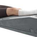 Ganondorf Leg Elevation Pillow, Premium Foam Leg Support Adjustable Wedge Pillow Relieves Joint Pain After Surgery Ergonomic Curve for Leg Support Promote Blood Circulation Single Leg (29.5*13*(7.9+2) Inch, Gray)