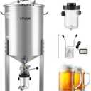 VEVOR Pressure Fermenter 15 PSI, 16 Gal/60L All-in-One Stainless Steel Conical Secondary Fermentation Bucket, with Cooling Tube, Yeast Slurry Collection Bottle, for Wine, Beer Brewing Equipment