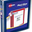Avery Flexi-View 3 Ring Binder, 1 Inch Round Rings, 1 Navy Blue Binder (17685)