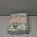 SANDJEST Green Duvet Cover Queen Size, Seersucker 3 Pieces Bedding Set, Includes 1 Duvet Cover 90x90 Inches and 2 Pillowcases 20x26 Inches