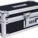 Vaultz Medicine Lock Box - 6.5 x 3 x 3.25 Inch Combination Lock Box for Medication, Pill Bottle, Inhaler - Easy to Hide Safe Storage for Locking Up Small Items and Valuables, Black, VZ03926