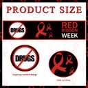 Fumete 100 Pcs Red Ribbon Week Water Bottle Labels 8.5 x 2 Inch Red Ribbon Awareness Stickers Decorations Party Favors Supplies for No Drugs Campaigns Fundraising Charity Activity