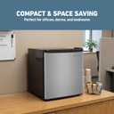 West Bend Mini Fridge Compact Refrigerator for Home Office or Dorm, Auto Defrost with Reversible Door, Energy Star Rated, 1.6-Cu.Ft., Stainless Steel