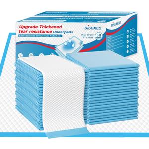 Tear-Resistant Disposable Bed Pads 36" x 36" 50 Count Super Absorbent Underpads, Chux Thicker Extra Large Incontinence Bed Pads, Pee Pads for Adults, Kids, Elderly, Pets
