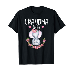 Grandma To Be Elephant Baby Shower Floral T-Shirt 2XL