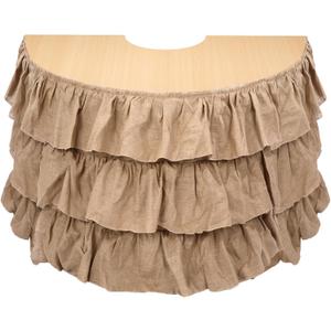 14 ft x 30 Inch 3 Tier Rustic Ruffled Burlap Table Skirt for Teacher Desk Vintage Layered Burlap Tablecloth for Rectangle Round Kidney Shaped Desk Kindergarten Classroom School