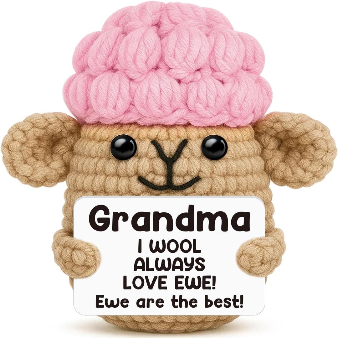 Crochet Sheep Gifts for Grandma Birthday Christmas,I Wool Always Love Ewe are Best Grandma Ever Gifts from Grandkids,Handmade Stocking Stuffers Gift Ideas for Great Nana Gigi Grandmother Mimi Granny