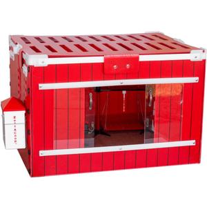 RentACoop Little Red Barn Chick Brooder Set | Durable, Lightweight, Easy-Clean, Multipurpose | with Heating Plate, Feeder, Waterer, Absorbent Hatchling Liners, Jute Liners, LED Light, Security Latch