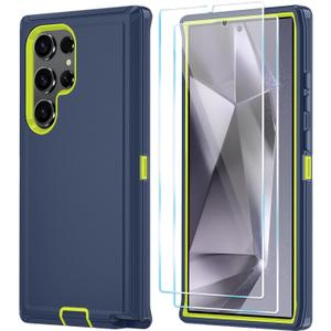 ONOLA Compatible with Samsung Galaxy S24 Ultra Case with HD Screen Protector, Heavy Duty Shockproof & Dropproof 3-Layer Cover Phone Case,DarkBlueGreen