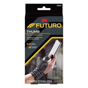 Futuro Deluxe Thumb Stabilizer, Left or Right Hand, Small/Medium Size, Adjustable, Stabilizes and Supports Sore, Weak or Injured Thumb, Soft and Breathable Materials Enhance Comfort, 1 Piece