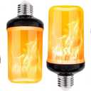 Dyforce Christmas Light Bulbs, 6W 4 Modes E26/E27 Base Flickering Fire Light Bulbs with Gravity Sensor, Flame Light Bulbs for Indoor Outdoor Decorations - 4 Pack (Yellow)
