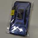 DEERLAMN Case for iPhone 13/iPhone 14 6.1-Inch with Slide Camera Cover+Screen Protector(2 Packs),Rotated Ring Kickstand Military Grade Shockproof Protective Cover-Navy Blue