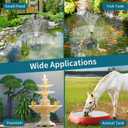 POPOSOAP 8W Solar Pond Filter Built-in 3600mAh Battery Backup, Solar Pond Filter with Water Pump, Solar Water Fountain Pump for Ponds Fish Tank Bird Bath Waterfall Garden DIY Water Feature P3081D