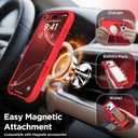 for iPhone 17 Pro Case, Compatible with MagSafe, Screen Protector +[Integrated Silicone Camera Control Button], Shockproof Protective Magnetic Case for iPhone 17 Pro 6.3", Red