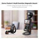 K&F CONCEPT Magnetic Mount Stand Compatible with DJI Osmo Pocket 3,Aluminum Alloy Magnet Expansion Adapter Accessories with 1/4'' Screw Holes/Cold Shoe,360 Adjustable Suction Bracket for Pocket 3