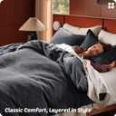 Bedsure Cotton Duvet Cover Set - 100% Cotton Waffle Weave Charcoal Duvet Cover Oversized King Size, PureWoven Breathable Bedding Set for All Season, 3 Pieces, 120"x98"
