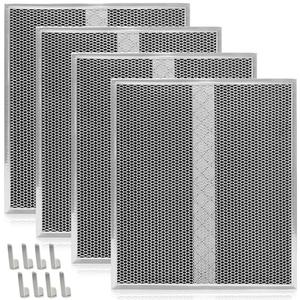 4 Pack HPF30 Range Hood Non-Ducted Charcoal Filter Compatible with Broan Range Hood Filter S97020466 Type XC with Clips，14.6" X 12.9"