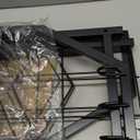 VyGrow Firewood Rack for Indoor, 2-Tier Firewood Holder with 3 Hanging Hooks, Heavy Duty Wood Rack for Outdoor Patio, Black (15.7"W)