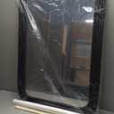 Bathroom Mirror for Wall, 36"x24" Farmhouse Wall Mounted Full Length Decorative Mirror with Tempered Glass, Natural Wooden Frame Vanity Mirror for Bedroom, Living Room, Entryway,Black Rounded